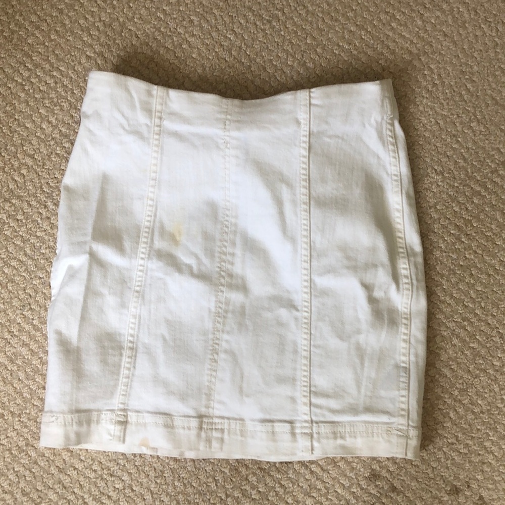 White free people mini skirt